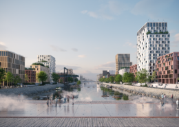 Visualisierung Hafenkopf Deutzer Hafen Richtung Dom